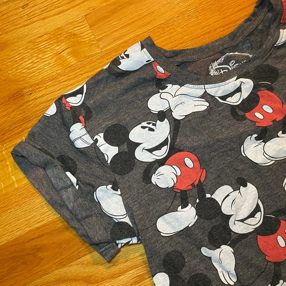 DISNEY Mickey Mouse Tee Shirt with Rolled Sleeves - Picture 2 of 4
